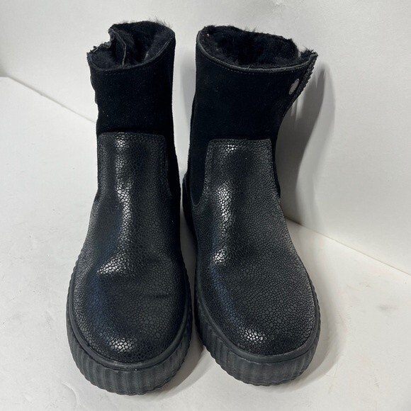 PAJAR Caline Platform Waterproof Leather Booties in Black 39 - Picture 3 of 16
